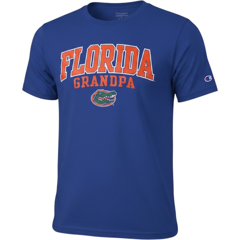 Champion Florida Gators T Shirt Mens XL Blue Cotton Florida Grandpa Graphic Tee